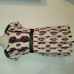 GOTH ROYAL BONES By Tripp White Red Black SKULL & ROSES Lace MINI DRESS XL